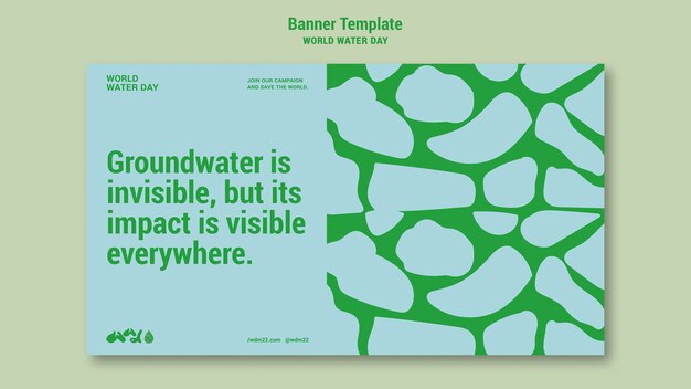 Plantilla de banner del día mundial del agua