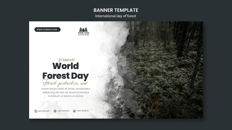 PSD gratuito plantilla de banner del día mundial de los bosques