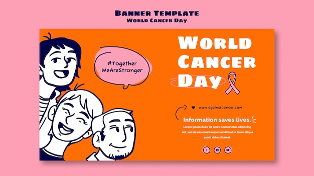 PSD gratuito plantilla de banner del día mundial contra el cáncer