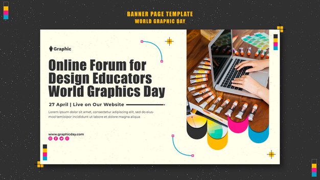 Plantilla de banner del día mundial de los gráficos