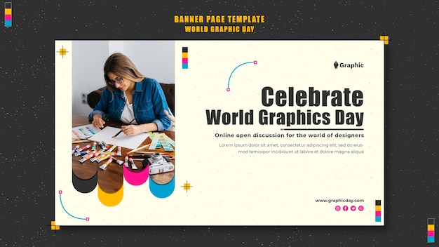 Plantilla de banner del día mundial de los gráficos