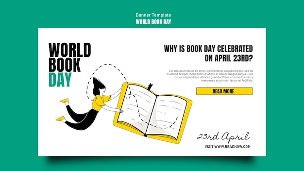 Plantilla de banner del día mundial del libro