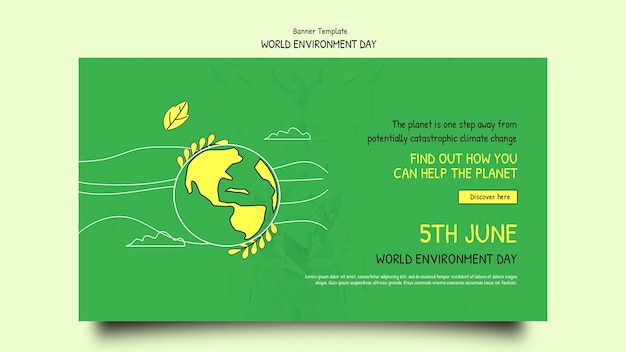 Plantilla de banner del día mundial del medio ambiente