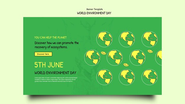 Plantilla de banner del día mundial del medio ambiente