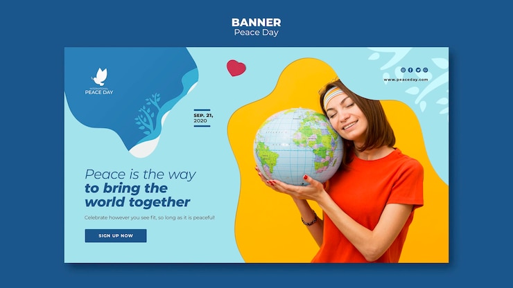 PSD gratuito plantilla de banner para el día mundial de la paz
