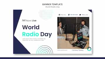 PSD gratuito plantilla de banner para el día mundial de la radio