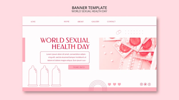 PSD gratuito plantilla de banner del día mundial de la salud sexual