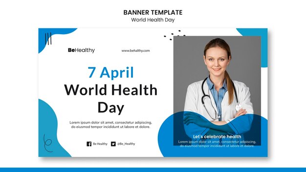 Plantilla de banner del día mundial de la salud