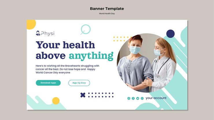 PSD gratuito plantilla de banner del día mundial de la salud