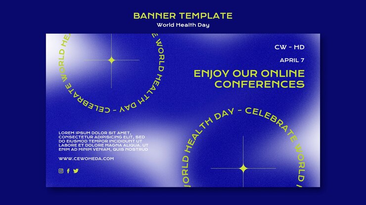 PSD gratuito plantilla de banner del día mundial de la salud