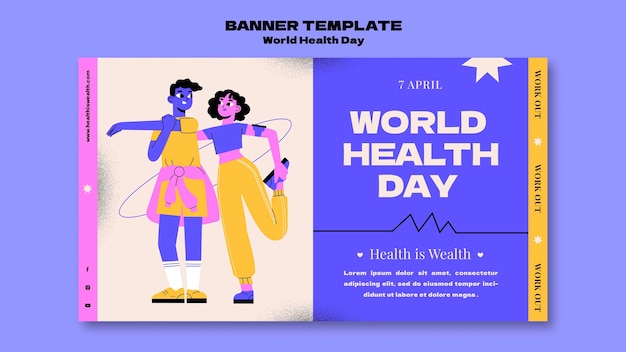 PSD gratuito plantilla de banner del día mundial de la salud