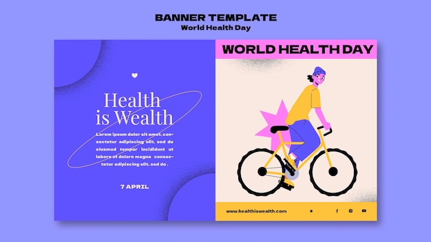 Plantilla de banner del día mundial de la salud