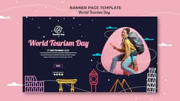 PSD gratuito plantilla de banner del día mundial del turismo