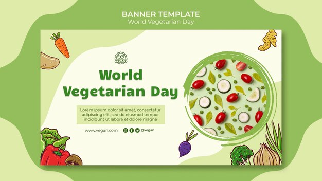 Plantilla de banner del día mundial del vegetariano