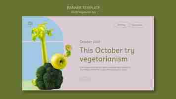 PSD gratuito plantilla de banner del día mundial del vegetariano