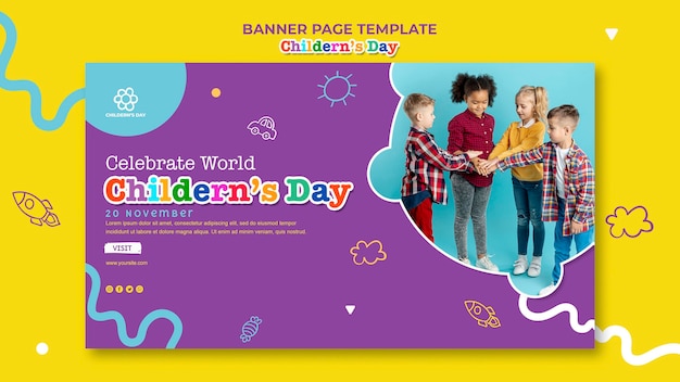 Plantilla de banner del día del niño
