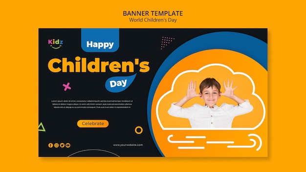 PSD gratuito plantilla de banner del día del niño