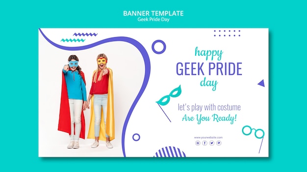 PSD gratuito plantilla de banner del día del orgullo geek