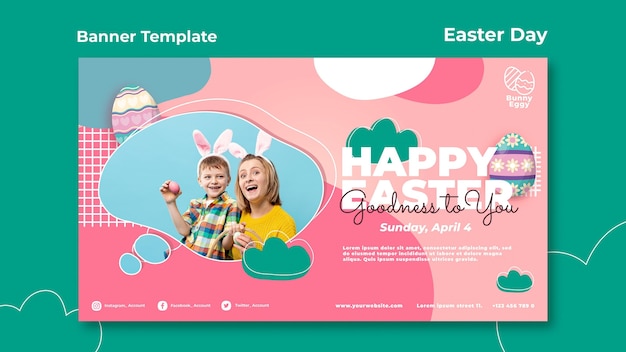 PSD gratuito plantilla de banner del día de pascua