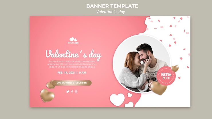 PSD gratuito plantilla de banner de día de san valentín