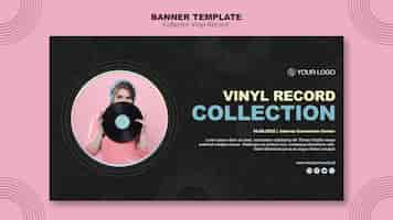 PSD gratuito plantilla de banner de disco de vinilo