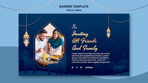 PSD gratuito plantilla de banner de diseño de eid al-adha