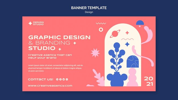Plantilla de banner de diseño gráfico