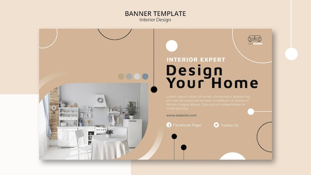 Plantilla de banner de diseño de interiores