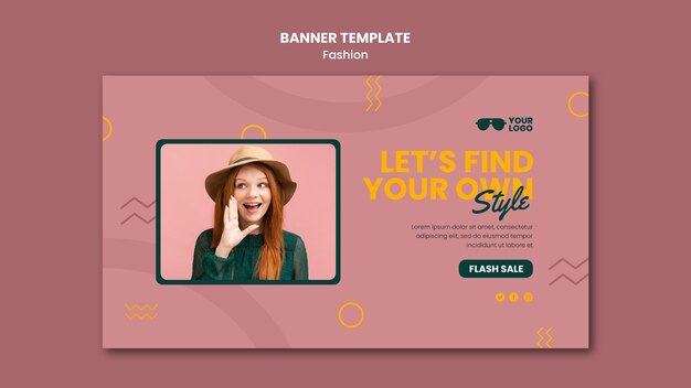 Plantilla de banner de empresa de moda