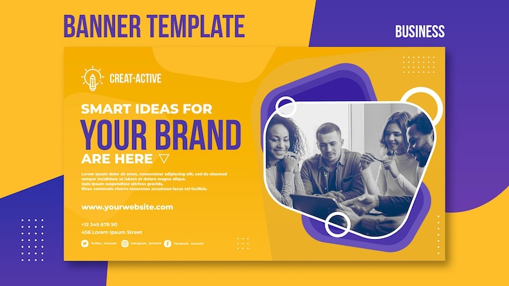 PSD gratuito plantilla de banner empresarial con foto