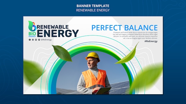 PSD gratuito plantilla de banner de energía renovable dinámica