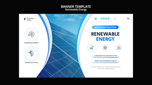 PSD gratuito plantilla de banner de energía renovable