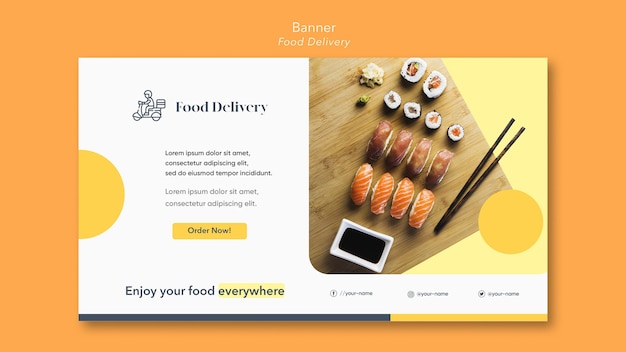 PSD gratuito plantilla de banner de entrega de comida