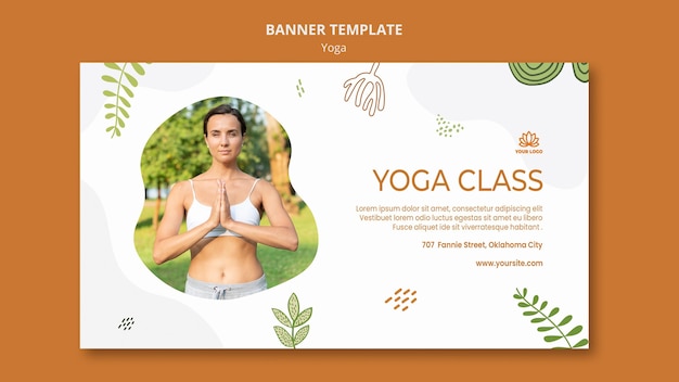 PSD gratuito plantilla de banner de equilibrio corporal de yoga