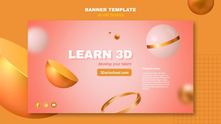 PSD gratuito plantilla de banner de escuela de arte