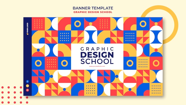 Plantilla de banner de escuela de diseño gráfico