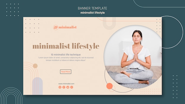 PSD gratuito plantilla de banner de estilo de vida minimalista