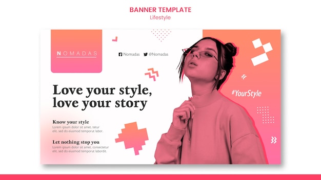 PSD gratuito plantilla de banner de estilo de vida de moda