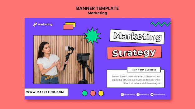 Plantilla de banner de estrategia de marketing