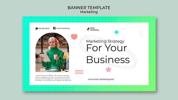 Plantilla de banner de estrategia de marketing
