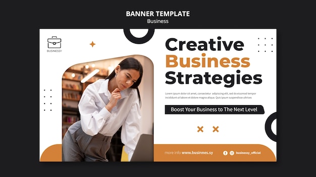 PSD gratuito plantilla de banner de estrategias comerciales creativas