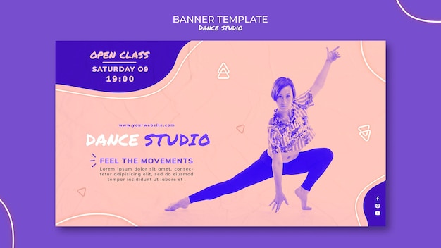 PSD gratuito plantilla de banner de estudio de danza