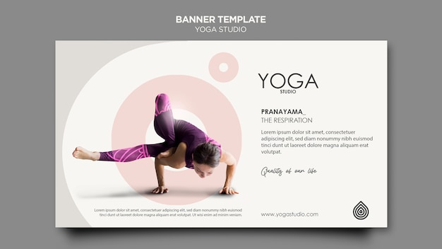 Plantilla de banner de estudio de yoga