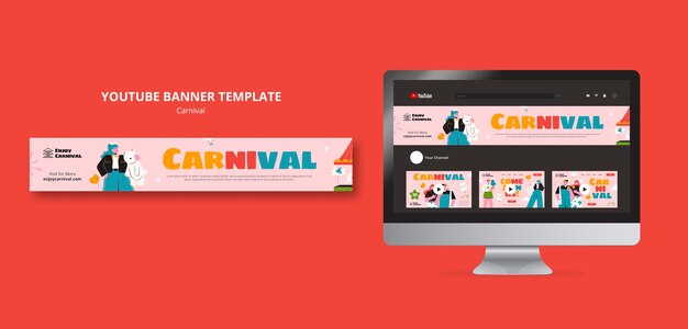 plantilla de banner de evento de carnaval en youtube