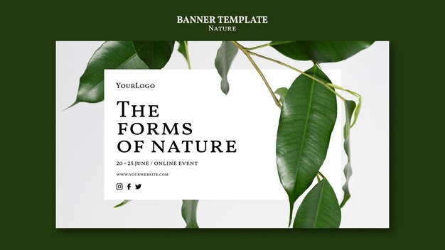Plantilla de banner de evento en línea de Forms of Nature