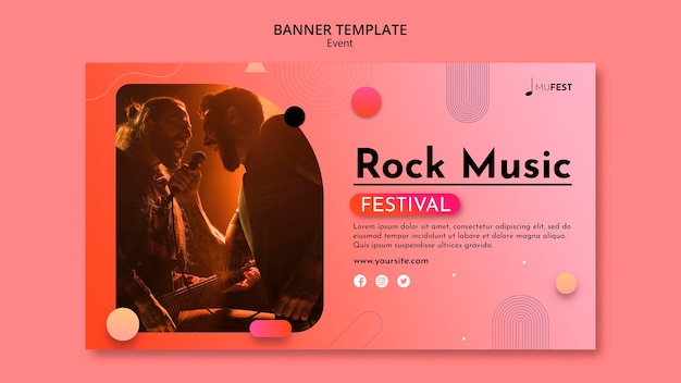 PSD gratuito plantilla de banner de evento musical