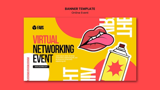 Plantilla de banner de evento online