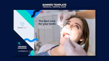 PSD gratuito plantilla de banner de examen dental