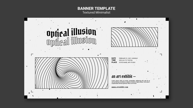 Plantilla de banner de exhibición de arte de ilusión óptica
