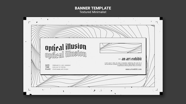 Plantilla de banner de exhibición de arte de ilusión óptica